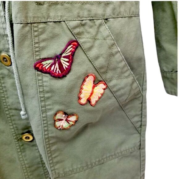 MELROSE And MARKET Women’s Butterfly Patch Army Green Jacket Size Small - Picture 8 of 12